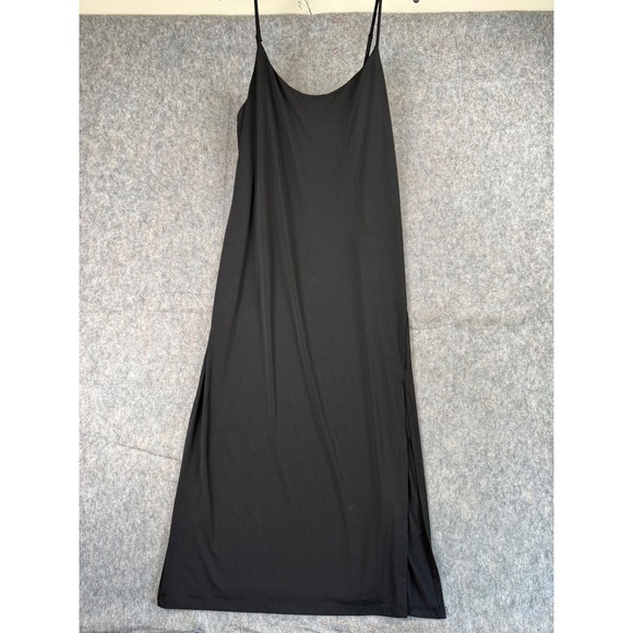 Fashion Nova Dresses & Skirts - Fashion Nova Womens Black Spaghetti Strap Maxi Dress Side Slit Size Large